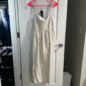 Uniqlo Cream Spaghetti Strap Dress